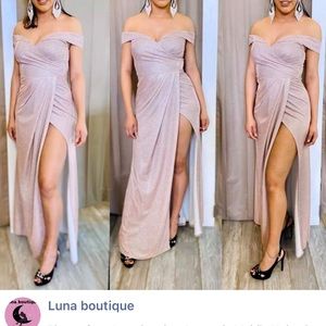 Formal Dress Off Shoulder with High Slit